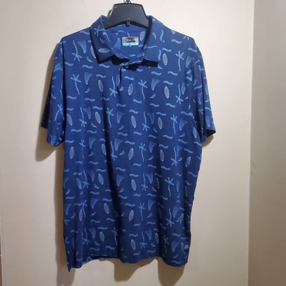 PGA TOUR Golf Shirt Men's XL Blue Print Short Sleeve Polo - Picture 6 of 6